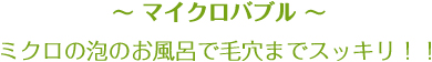 ~ マイクロバブル ~